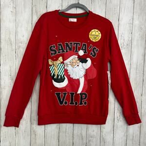 Holiday Time Santa's VIP Long Sleeve Light Up Christmas Holiday Pullover Sweater